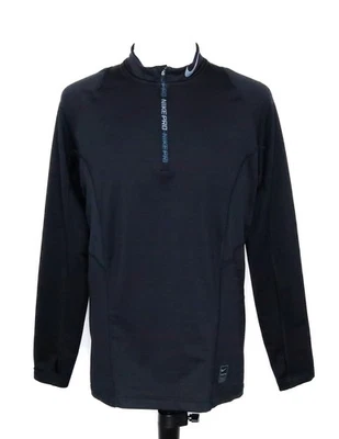 NIKE PRO HYPERWARM MOCK NECK 1/2 HALF ZIP TOP TEE - HAUT DRI-FIT 922422-010 - Photo 1/4
