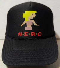 N.E.R.D. NERD Pharrell All the Girls Mesh Snapback Foam Trucker Cap Hat Black