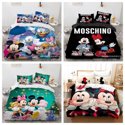 Kinder Bettwäsche Mickey Mouse Bettbezug Set 135x200 200x200cm 240x220 Geschenk