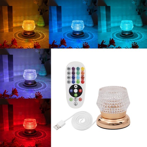 RGB Desk Lamps Portable Crystal Table Lamp Crystal Bedside Lamp for Dinner - Picture 10 of 12
