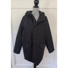 Everlane The Renew Long Parka In Black Small Hooded Full Zip Pockets Drawstring
