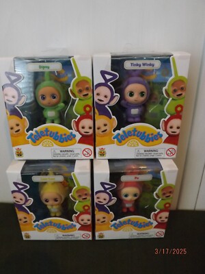 Brand NEW Complete Set Teletubbies Flocked Mini Figures-TLS Toys CheeBee