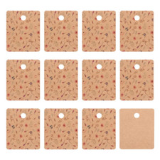 100Pcs Kraft Paper Earring Display Hanging Card Holders Brown Rectangle