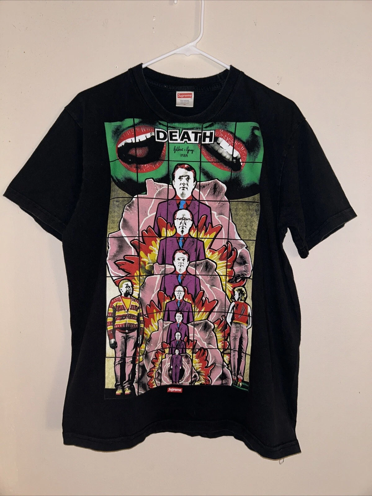 T shirt Supreme M noir vert rouge Gilbert & George Death