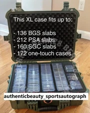EXTRA LARGE XL GREEN STORAGE BOX TRAVEL CASE PSA/BGS SPORTS/TCG GRADED CARD SLAB