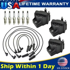 Ignition Coil DR39 & Spark Plug & Wires For Buick Lucerne Chevrolet Pontiac 3.8L