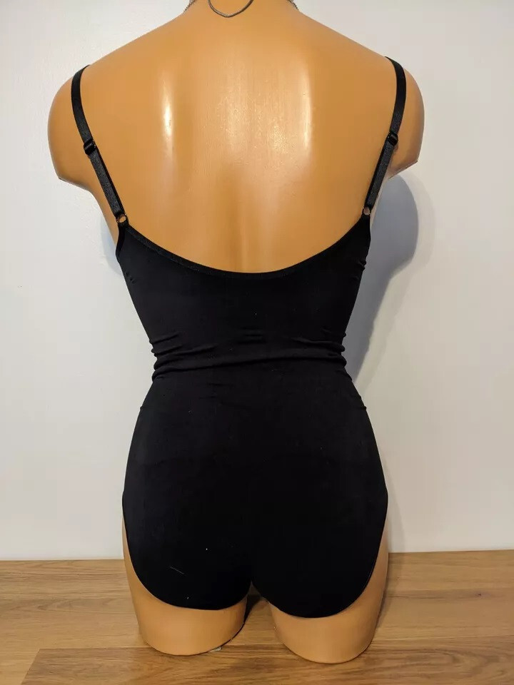 5213 SHAPERX Black Brief Bodysuit SSX/XS women tummy control seemless