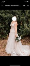 Whimsical wedding dress for sale with free, never-worn veil!