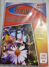 100 Sheets Projet 160gsm A4 Double Sided Matte / Matt Photo Paper