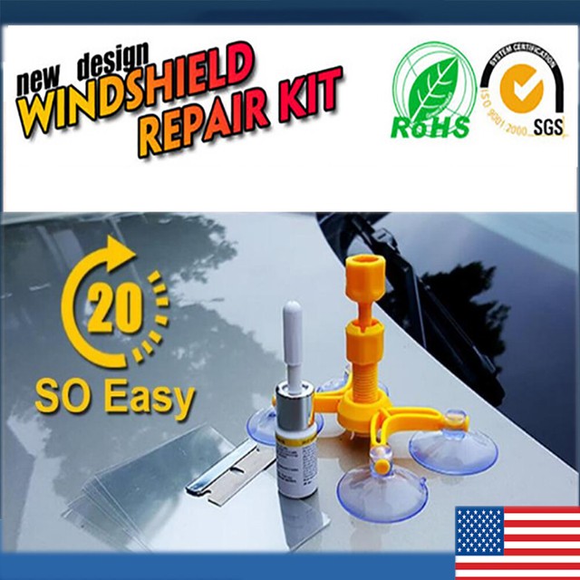 US Windshield Repair Kit Quick Fix Car Wind Glass Bullseye Rock Chip