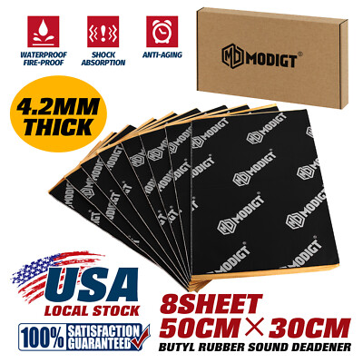 MODIGT SOUND DEADENING MAT Black PROOFING VAN CAR BUTYL METAL FOIL AUDIO PANEL