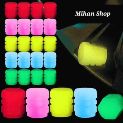 4xLeuchtend Ventilkappen Auto Fahrrad Motorrad Ventile fluoreszierend In 5 Farbe