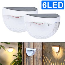 2Pcs Solar Deck Lights Outdoor Waterproof LED Step Lamps Stairs Fence Warm White
