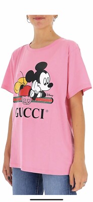100% Authentic GUCCI x Disney Micky Mouse Pink Cotton T-Shirt Size