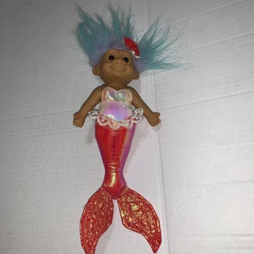Raro Troll Russ Grande 10" De Colección Colgando Mi 1ª Sirena con Brazos Posables