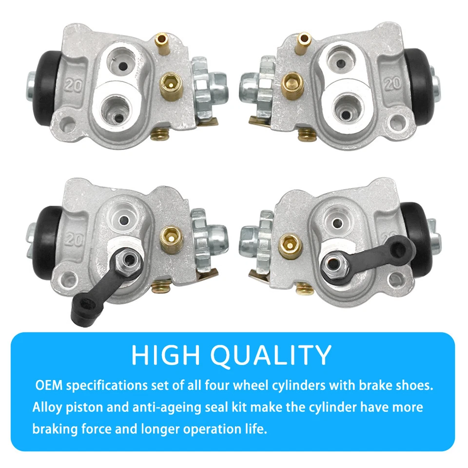 Front Brake Wheel Cylinders & Shoes Pin Kit for Honda Foreman 450 TRX450 1998-04 - Image 3 of 4