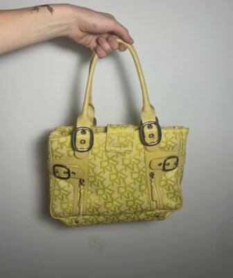 DKNY Shoulder Bag Monogram all over vintage y2k gelb 