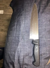 Dexter P94801B 8" Chef's Black Handle Fixed Satin Blade Kitchen Knife