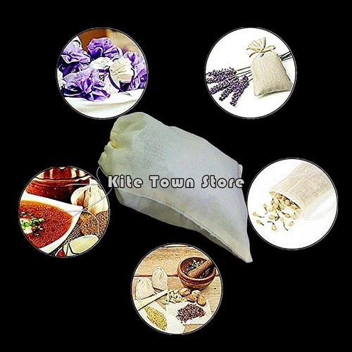 100/300 Cotton Muslin Drawstring Bags Coffee Tea Bath Soap Herb 3x4 4x6 6x8 8x12 - Picture 9 of 9