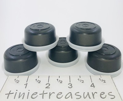 Tupperware 1oz Smidgets Pill Dressing Container Set 5 Black Tinietreasure