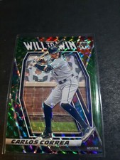 2021 Panini Mosaic Baseball Carlos Correa Will To Win WTW10 Green Prizm Parallel
