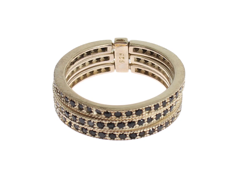 Anillo NIALAYA auténtico para mujer negro circonita cúbica plata esterlina 925 s. US5/EU50 precio de venta sugerido por el fabricante 170 USD Foto 3 de 4