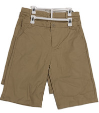Berkley Jensen Youth Boy's 2-Pack Performance Uniform Shorts, Khaki, Sz-14