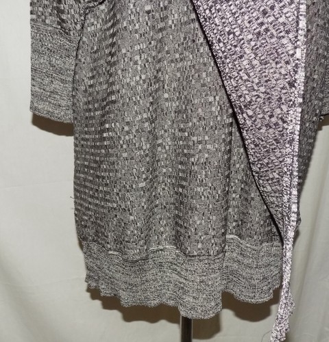 Top Pullover Misook Mujer Gris/Negro Tejido Ala de Murciélago Manga Capa Drapeada 2X - Imagen 6 de 9