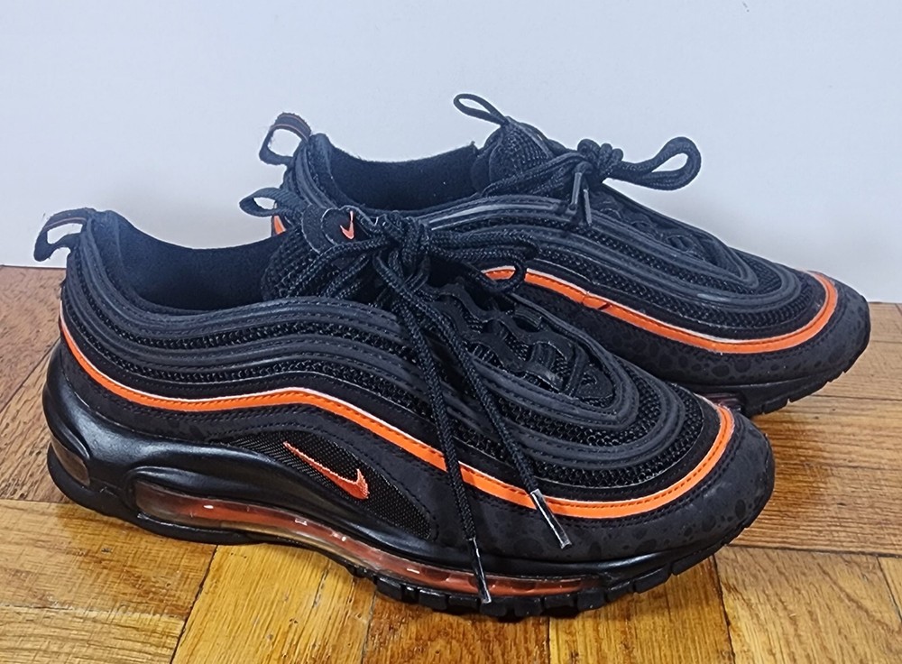 Nike Air Max 97 GS Black Safety Orange Boys Size 5Y Sneakers DX3088-001