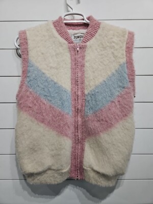 Vtg Tundra Sherpa Lined 100% Wool Scandinavian Icelandic Winter Ski Vest Size XS