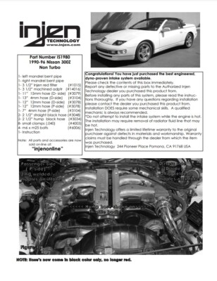 FOR 1990-1996 NISSAN 300ZX BASE NON-TURBO INJEN POLISHED AIR