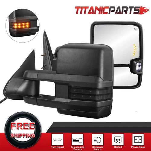 Power Heated Tow Mirrors For GMC Sierra Yukon XL Chevrolet Silverado One Pair