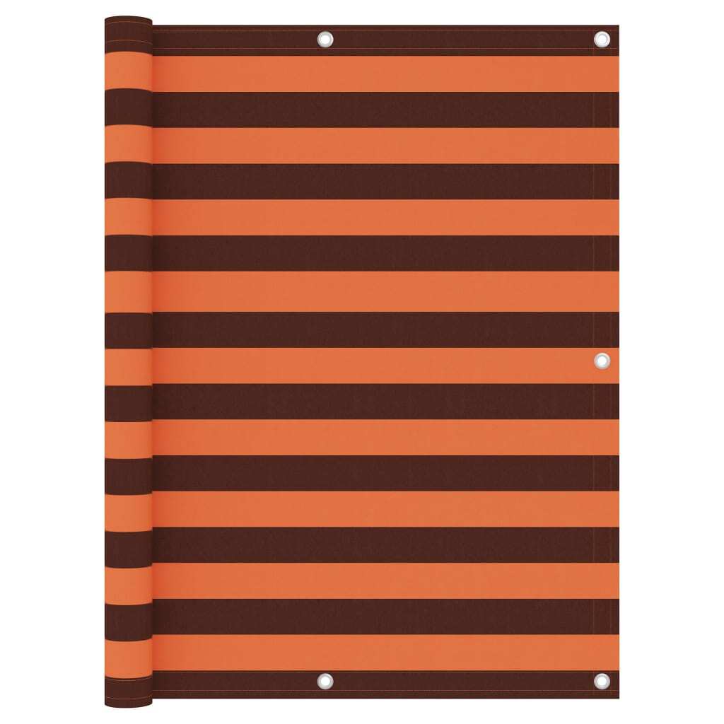 vidaXL Balcony Screen Orange and Brown 120x600 cm Oxford Fabric