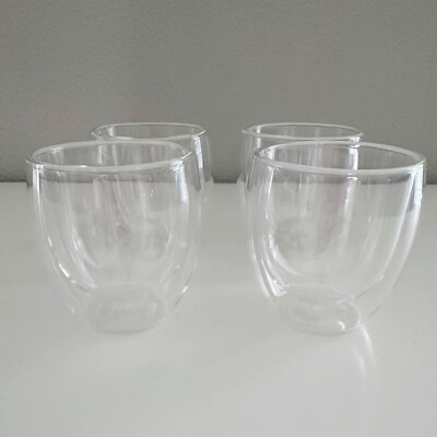 BODUM Pavina Handblown Double Wall Stemless Glasses / Mugs : 8 Oz, Set of 4