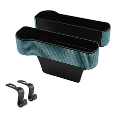 2 Pack Blue Car Seat Gap Filler Multifunctional Car Seat Organizer Universal Fit