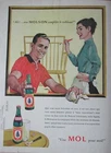 PHOTO PRINT PUBLICITE 1960  CANADA MOLSON BEER - BIERE WIFE HUSBAN SCENE