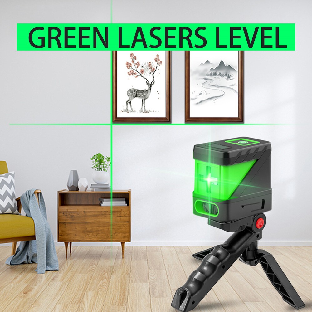 2Lines Self-Leveling Green Laser Level Portable Cross-Line Leveling Tool