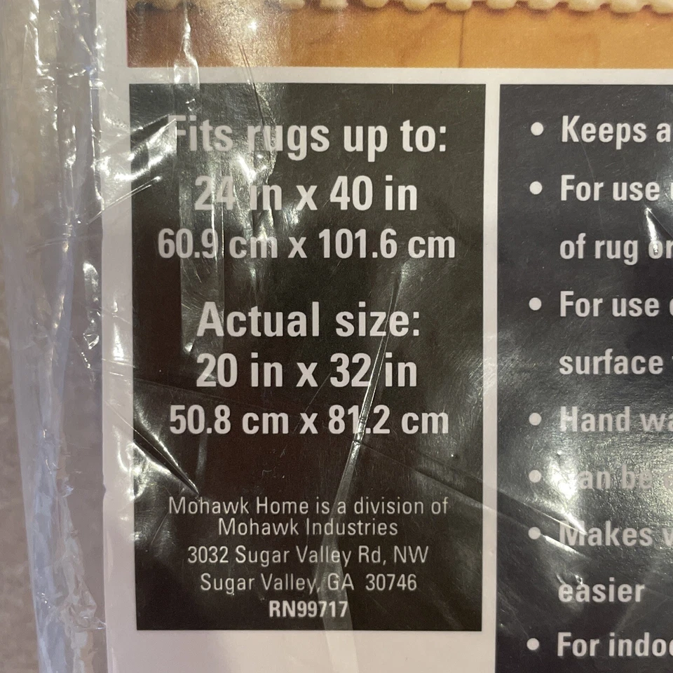 Almohadilla de alfombra antideslizante Mohawk se adapta a CUALQUIER alfombra de hasta 24” x 40” de uso en CUALQUIER alfombra de piso duro Foto 2 de 4