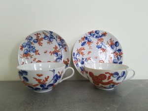 c.18th - Antique Chinese Yongzheng Kangxi Imari Egg Shell Porcelain Cup Saucer