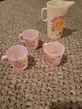 Vintage Barbie Pink Pitcher  3 Cups from Chilton Globe