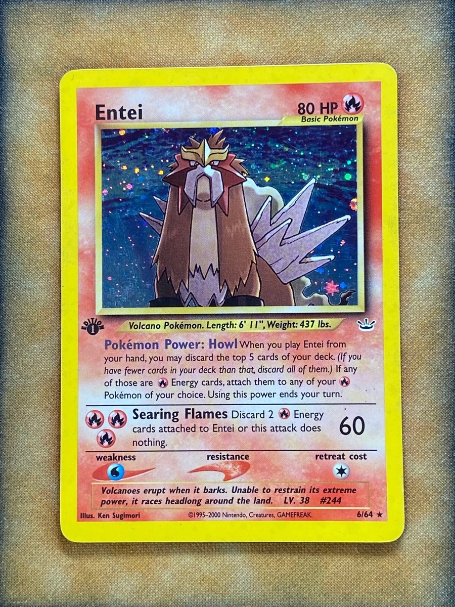 Pokemon Entei 6/64 Holo Rare 1st Edition LP | eBay