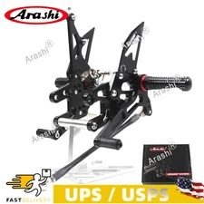 Arashi BLACK Rearsets Foot Pegs Pedal For Kawasaki ZX10R 2004 2005 ZX-10R 1000