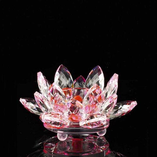 Chris Targa Russ Lotus Cristal Vela Soporte Vidrio Estatuilla De Candelabro Ca - Imagen 1 de 7