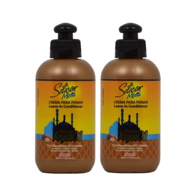 2 Pack of Silicon Mix Moroccan Oil Argan Leave in Conditioner 8oz