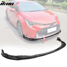 Fits 20-24 Toyota Corolla L, LE, XLE, Hybrid LE Front Bumper Lip Gloss Black 3PC