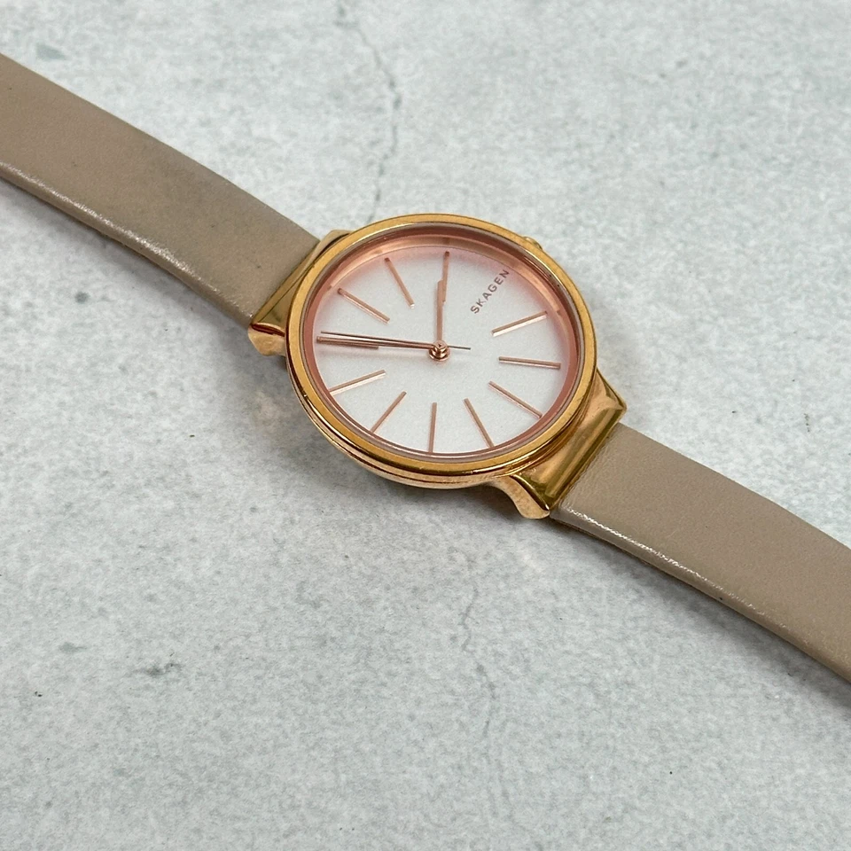 Reloj Skagen Dinamarca Mujer 30mm Tono Oro Rosa Banda Gris Ancher Batería Nueva Foto 2 de 4