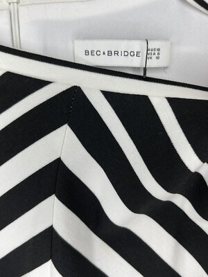 bec and bridge black and white striped dress High Neck Dress Bec And Bridge Stripe Dress Designer Wardrobe Bec And Bridge Iceberg Dress Bec