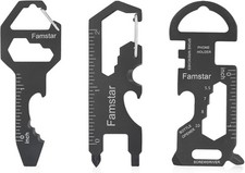 Keychain Multi-tool 3Pack Metal Pocket Tool Portable No rust Black