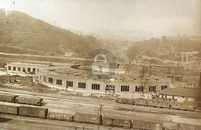 #ad Dickerson Run PA Pamp;LE Railroad Roundhouse RPPC Photo Postcard COPY $4.95