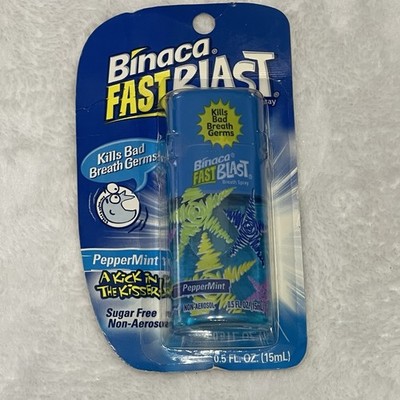 NOS Vtg 2002 Binaca Peppermint Breath Spray  Sugar Free Approximately 200 Sprays